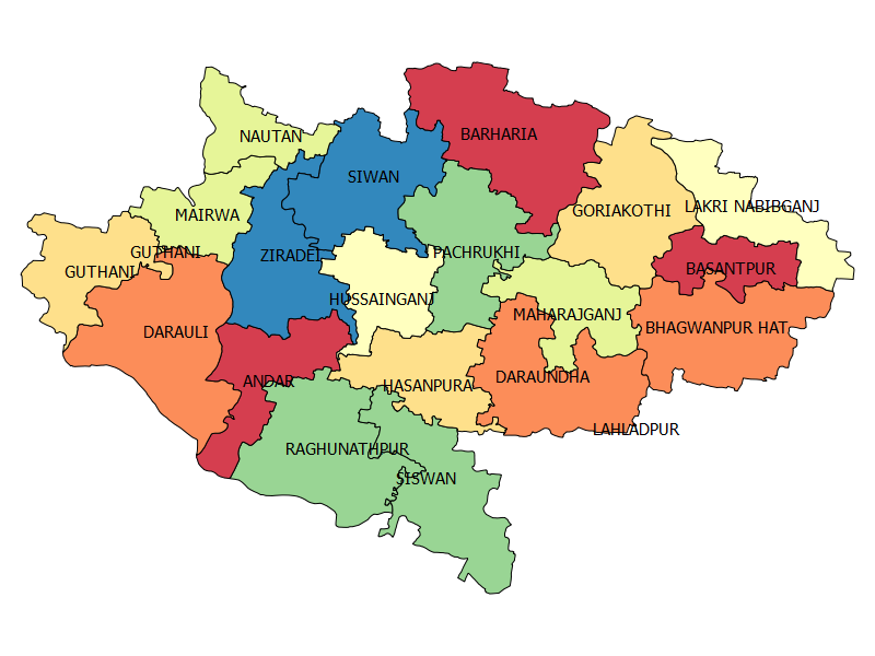 siwan district map